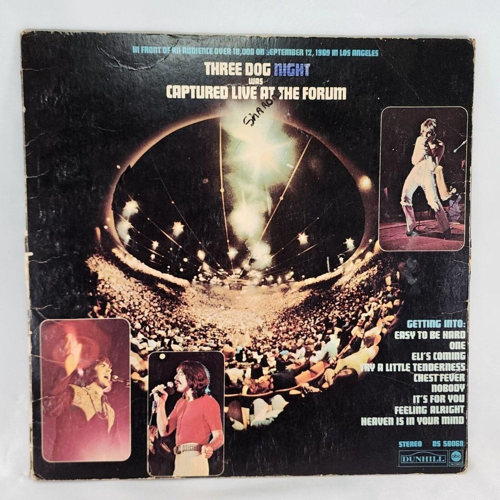 Three Dog Night Captured Live At The Forum‎ Vinyl LP 1971 ABC/Dunhill Records